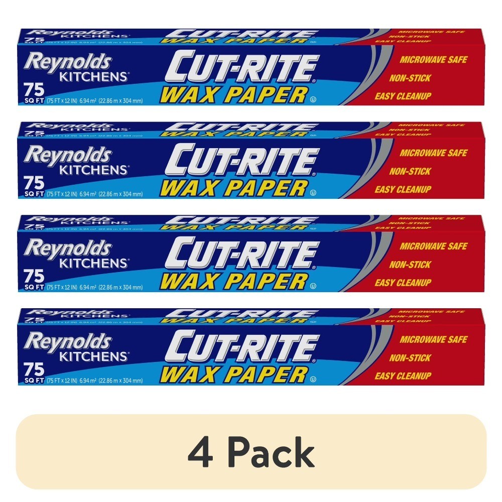 Wax Paper Sheets 75 Sq Ft 4 Pack Non-Stick Kitchen Baking Rolls