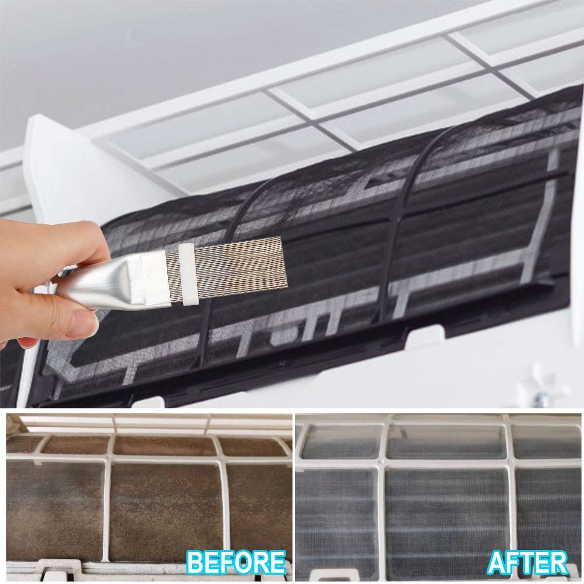 Cleaning Tool Air Conditioner Fin Repair Tool Coil Comb Condenser Brush US