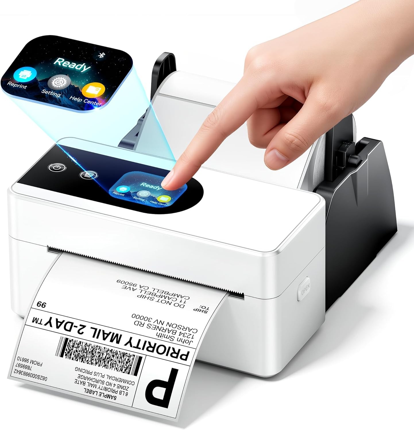 Phomemo Thermal Label Printer Upgraded with Touchable Screen + 20pcs Papers