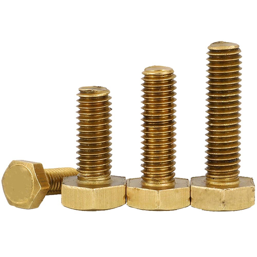M10 – 1.5 Metric Solid Brass Full Thread Hex Head Bolts External Hexagon Screws