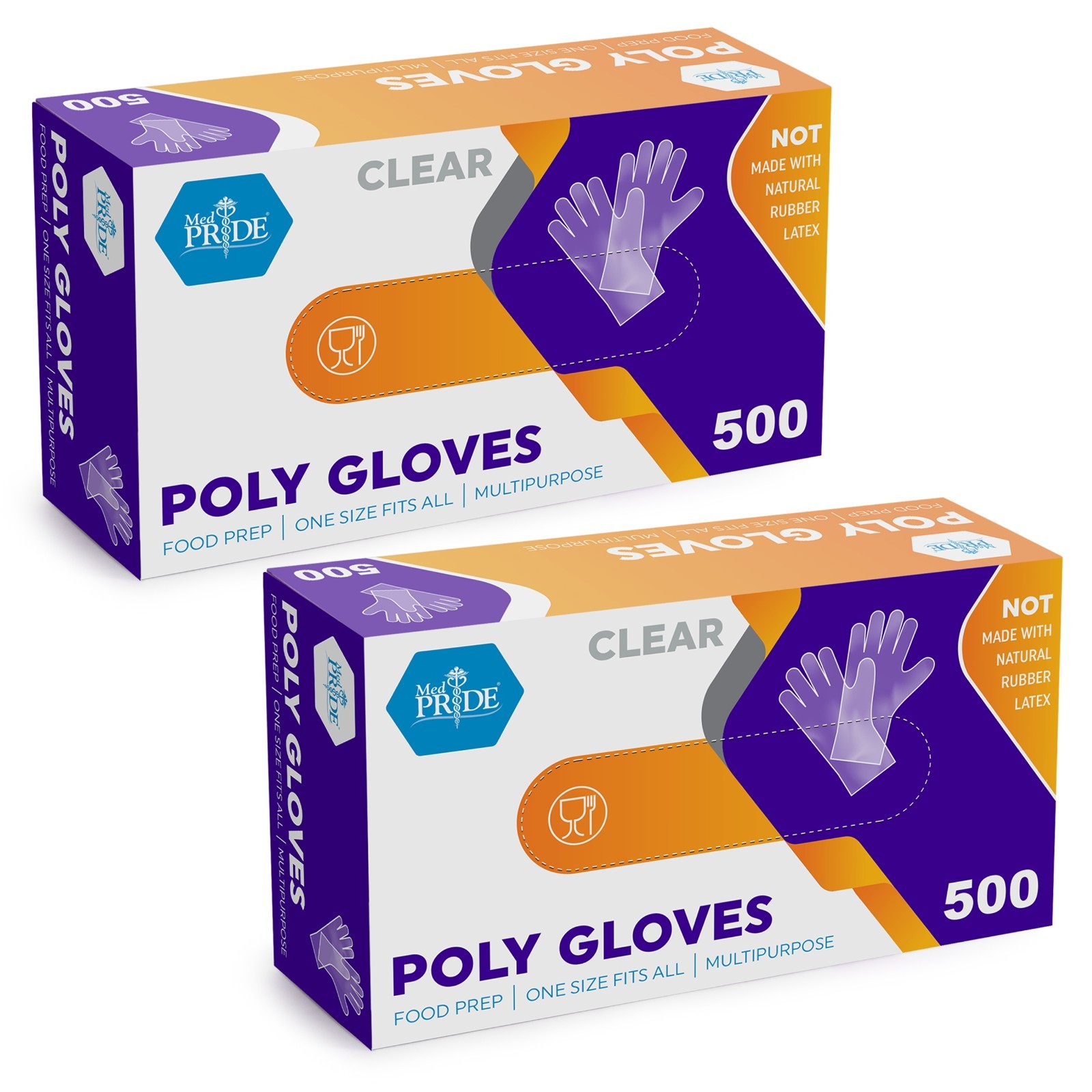 MED PRIDE Clear Poly Food Prep Gloves Latex-Free Disposable Cooking 1000-10000ct