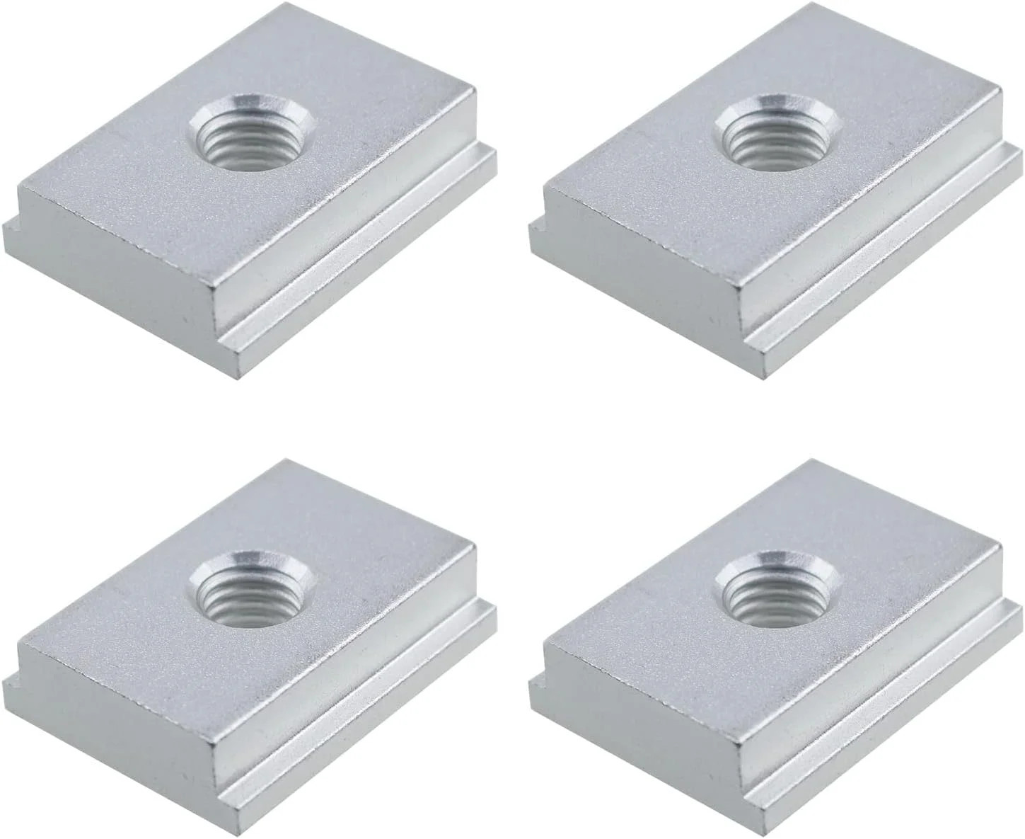 T-Track Slider MEETOOT 4Pcs Silver Aluminum Alloy M8 T Slot Nut Furniture Nuts f