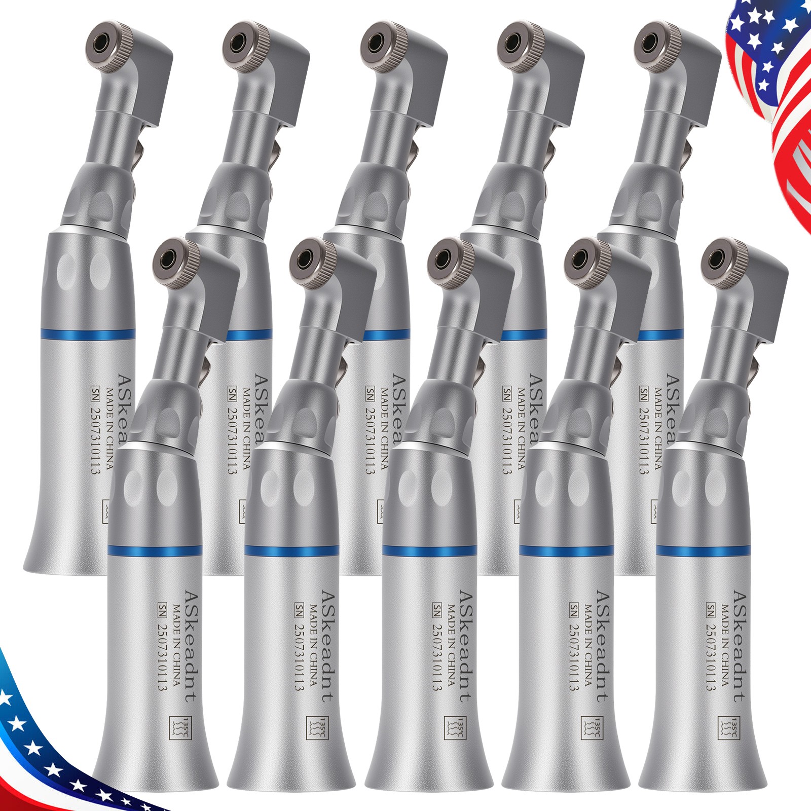 10PCS NSK Style Dental Slow Low Speed Contra Angle Handpiece E-type Latch Attach