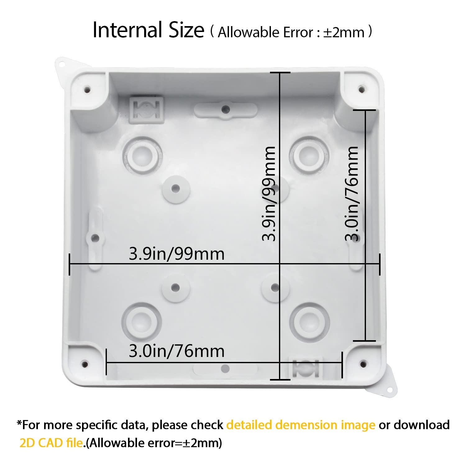 Water Resistant Dustproof ABS Plastic Junction Box Electrical Enclosure White