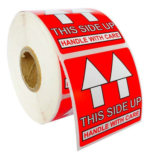 Pre-Printed THIS SIDE UP Labels/Stickers 2×2 (2″ x 2″) – (6) Rolls of 500