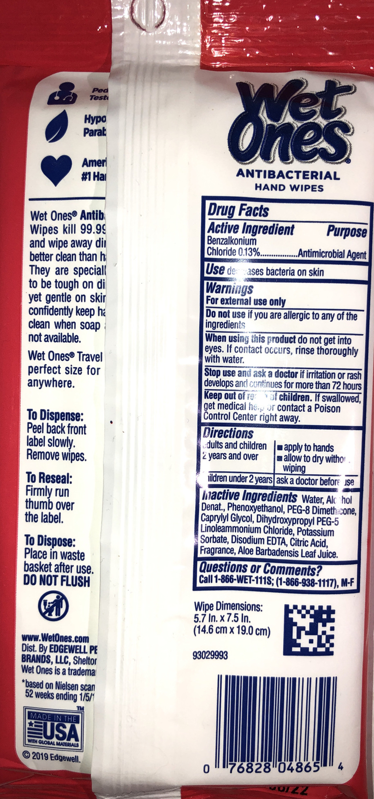 Wet Ones Hand Wipes 20 pcs pk New Ship24HRS