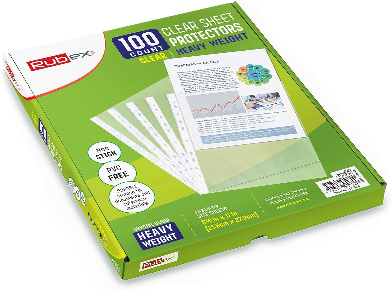 Heavyweight Sheet Protectors, Holds 8.5 X 11 Inch Sheets, 9.25 X 11.25 Inch