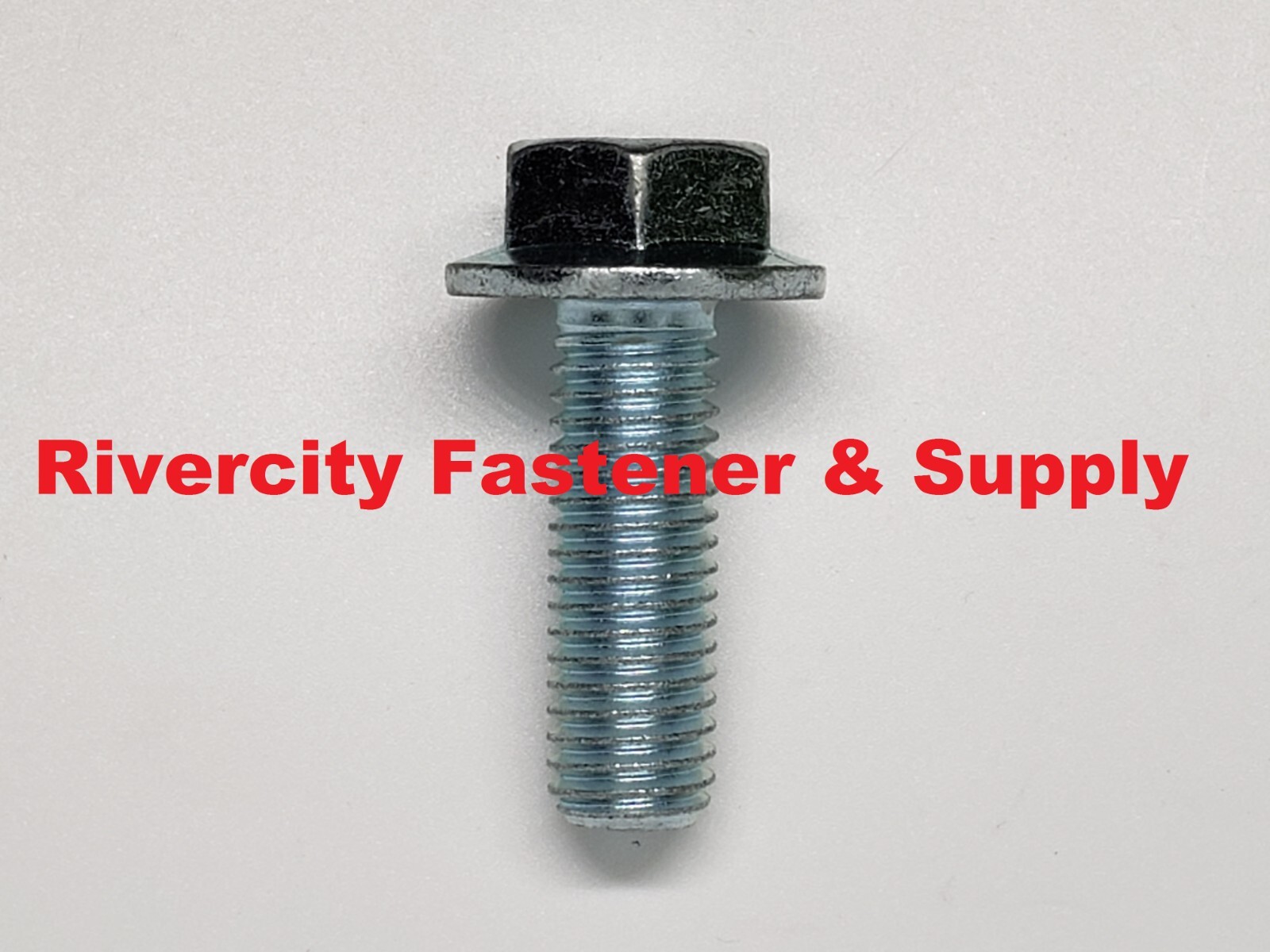 (100) M10-1.5×30 Metric Hex Flange Bolts M10x1.5×30 Screws 10mm x 1.5 x 30mm Zin