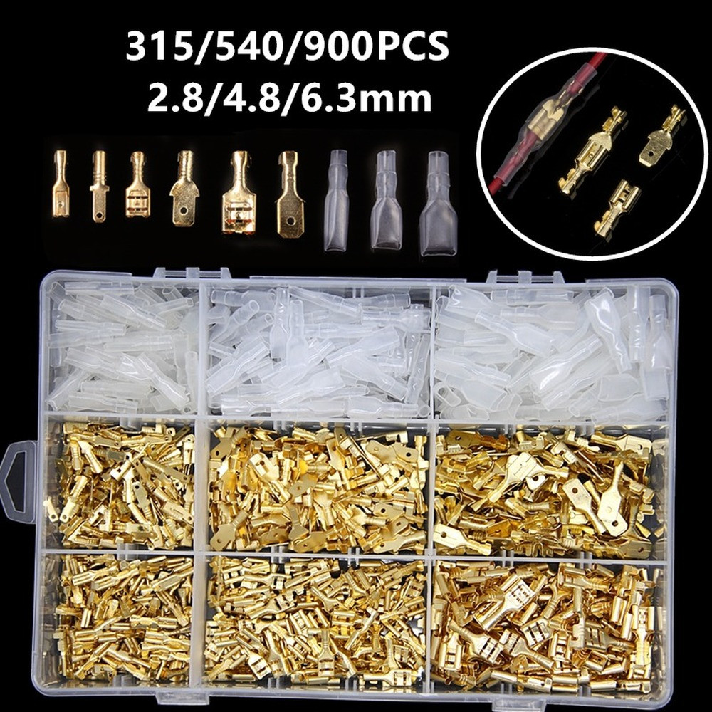 900X Assortment Spade Male Female Terminals Electrical Wire Crimp Connectors Kit