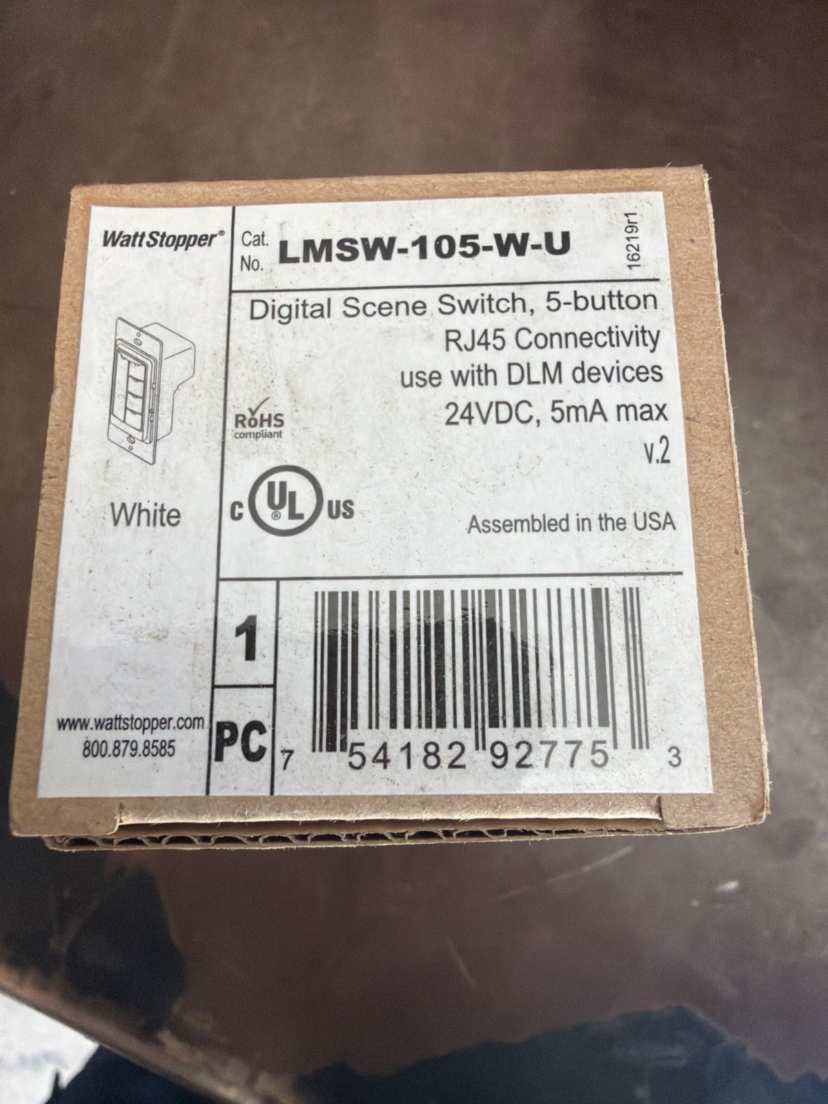 LMSW-105-W-U | Wattstopper Digital Scene Switch, 5-button w/IR, White, USA