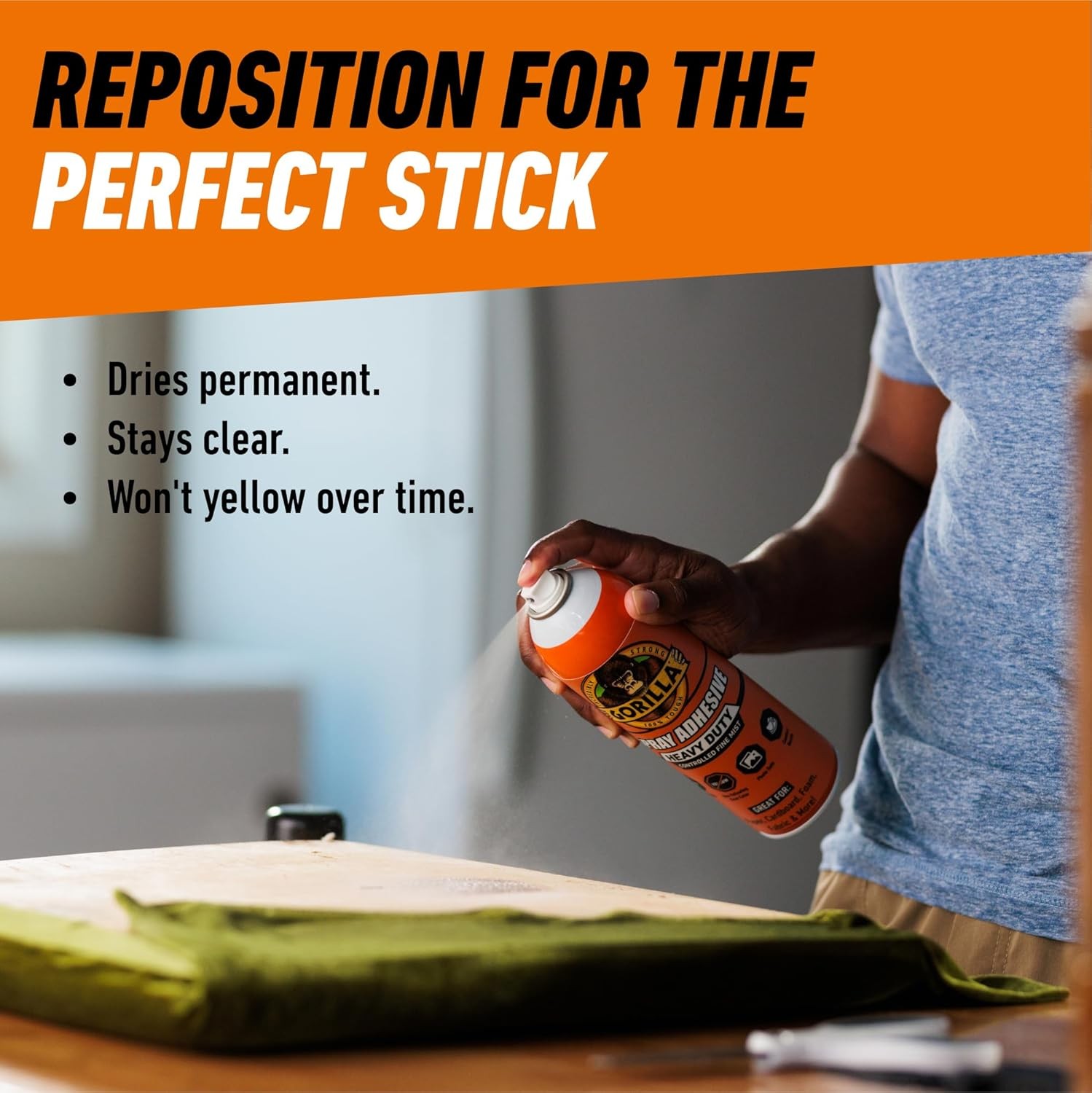 Gorilla Heavy Duty Spray Adhesive, Clear Glue, 14 Ounce (Pack of 1) 1 – Pack