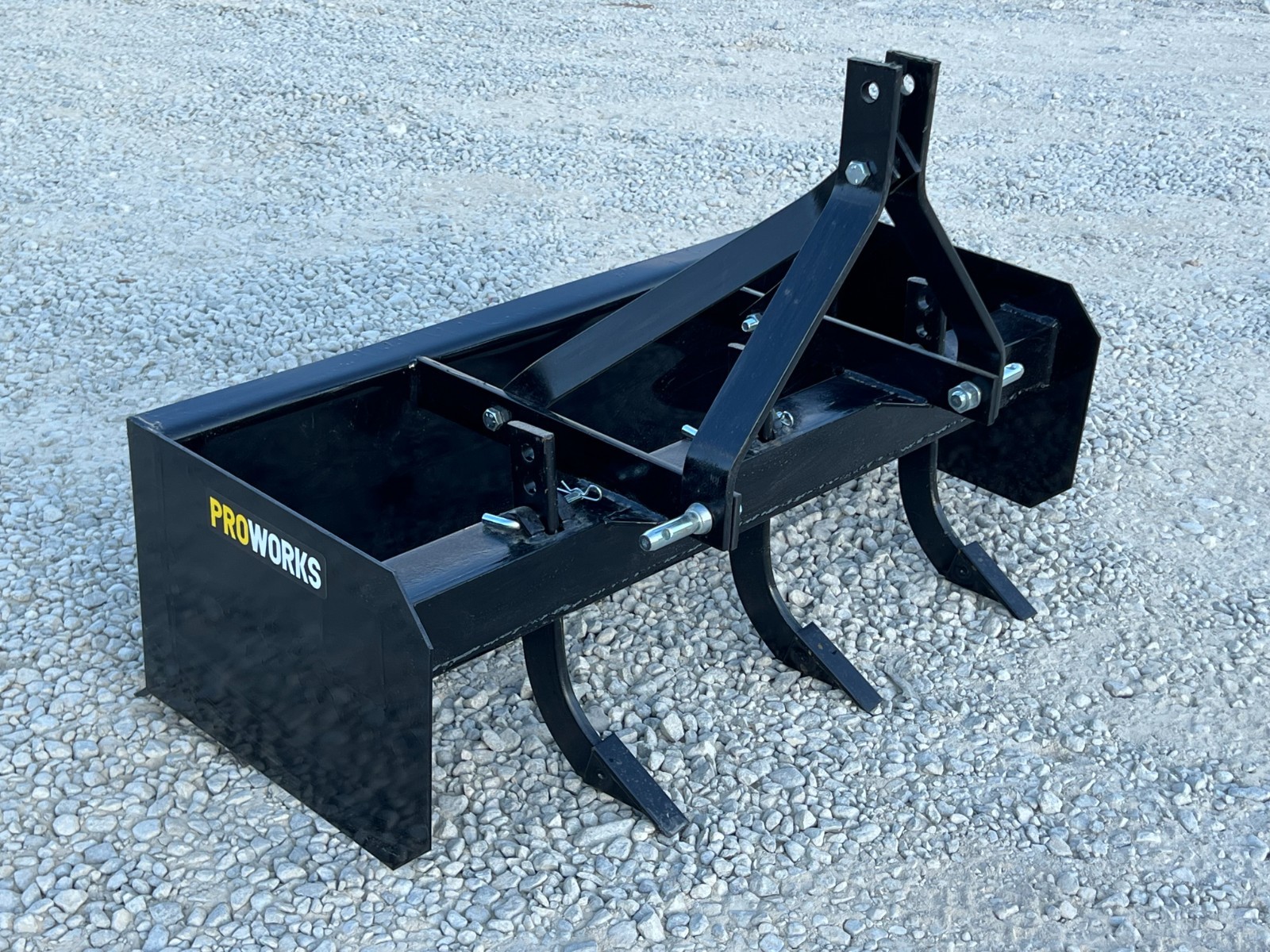 PROWORKS 48″ Box Blade 3 Point Hitch Tractor Scraper Grader 4 FT USA 3 Ripper
