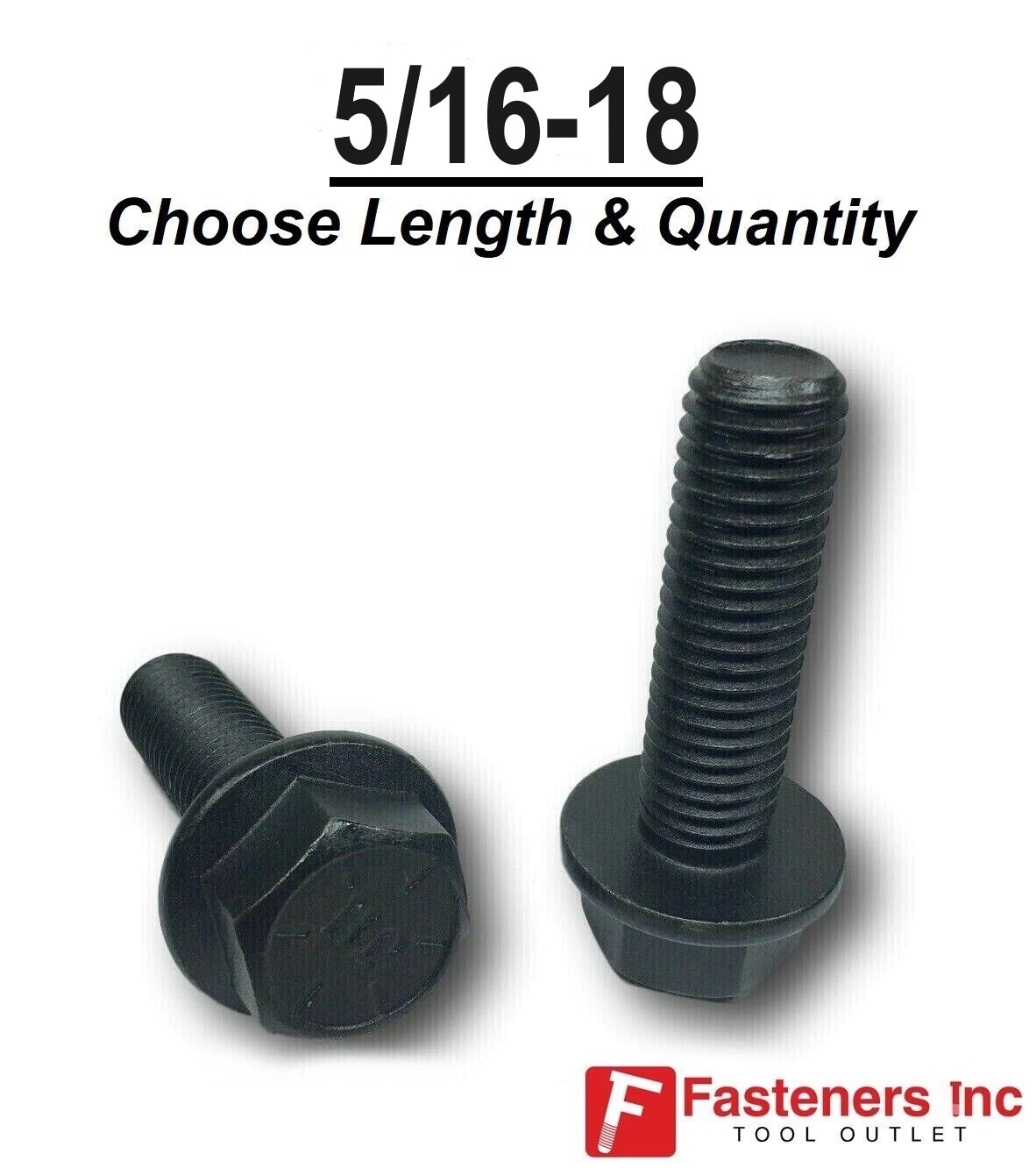 5/16-18 Grade 8 Flange Frame Bolt Black Phosphate & Oil (All Sizes & Qty’s 5/16″
