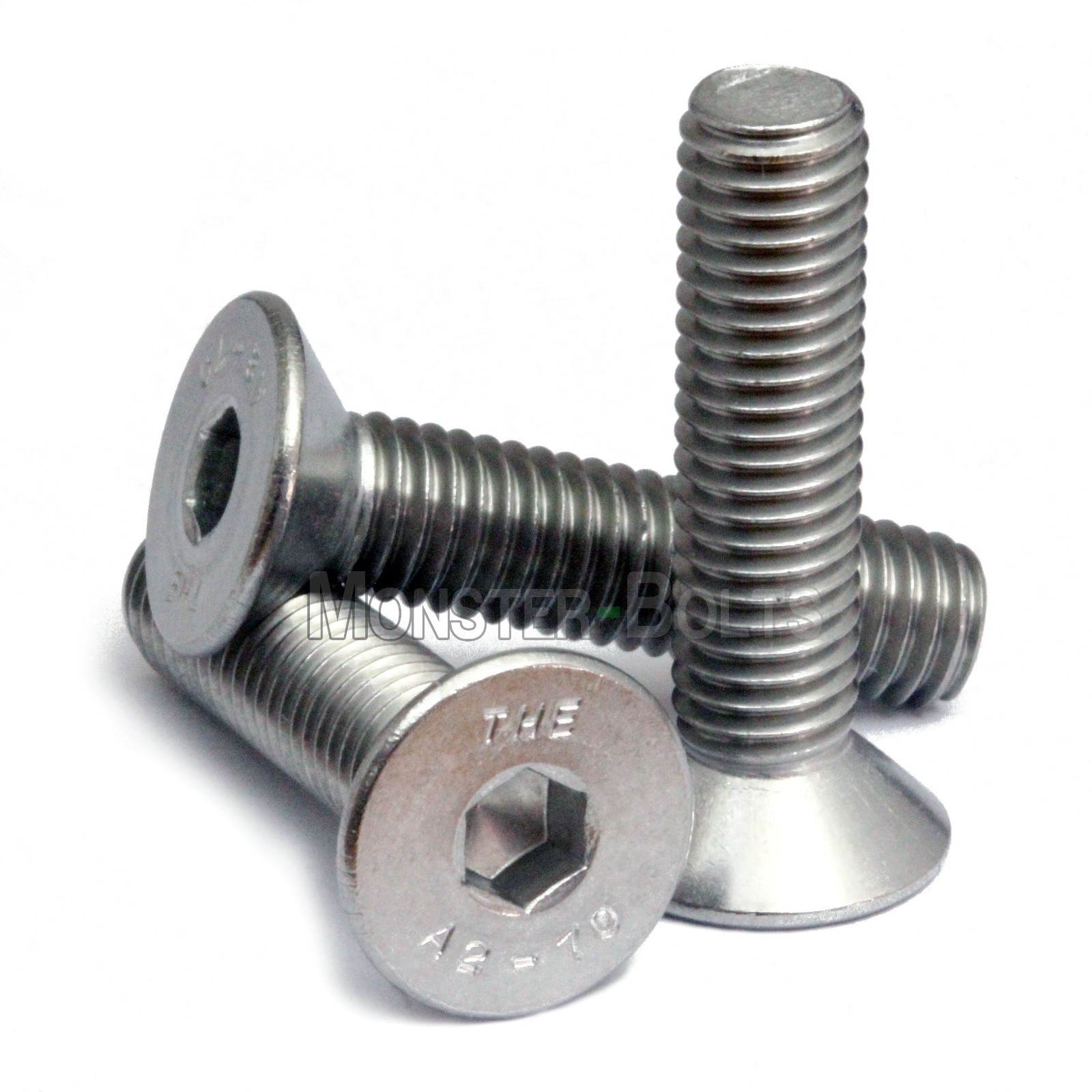 M8 Stainless Steel Flat Head Socket Cap Screws A2, Metric DIN 7991 1.25 Coarse