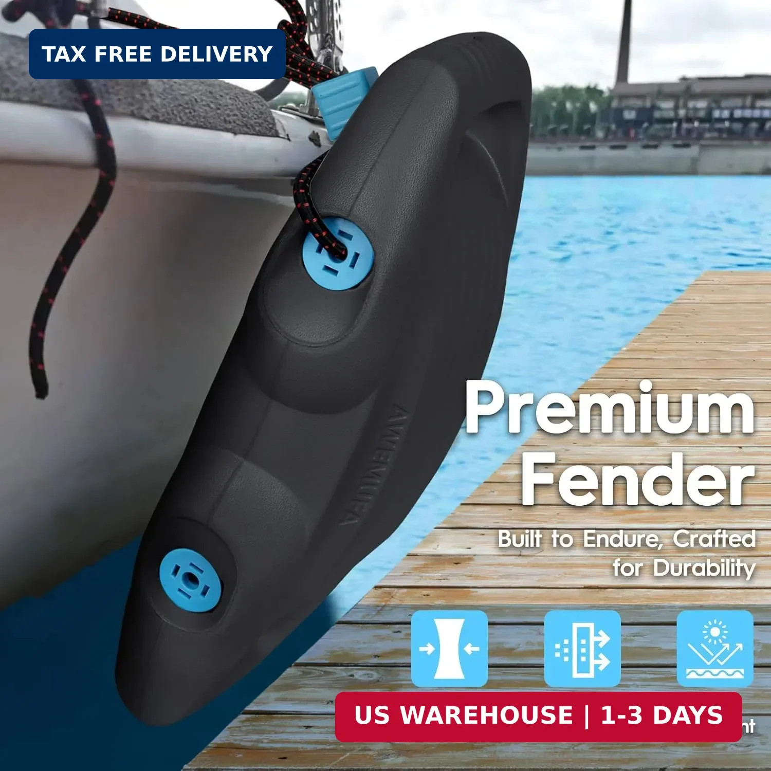AWEMUFA Boat Fenders Easy to Install Bumper for Docking Ideal Fender for Pontoon