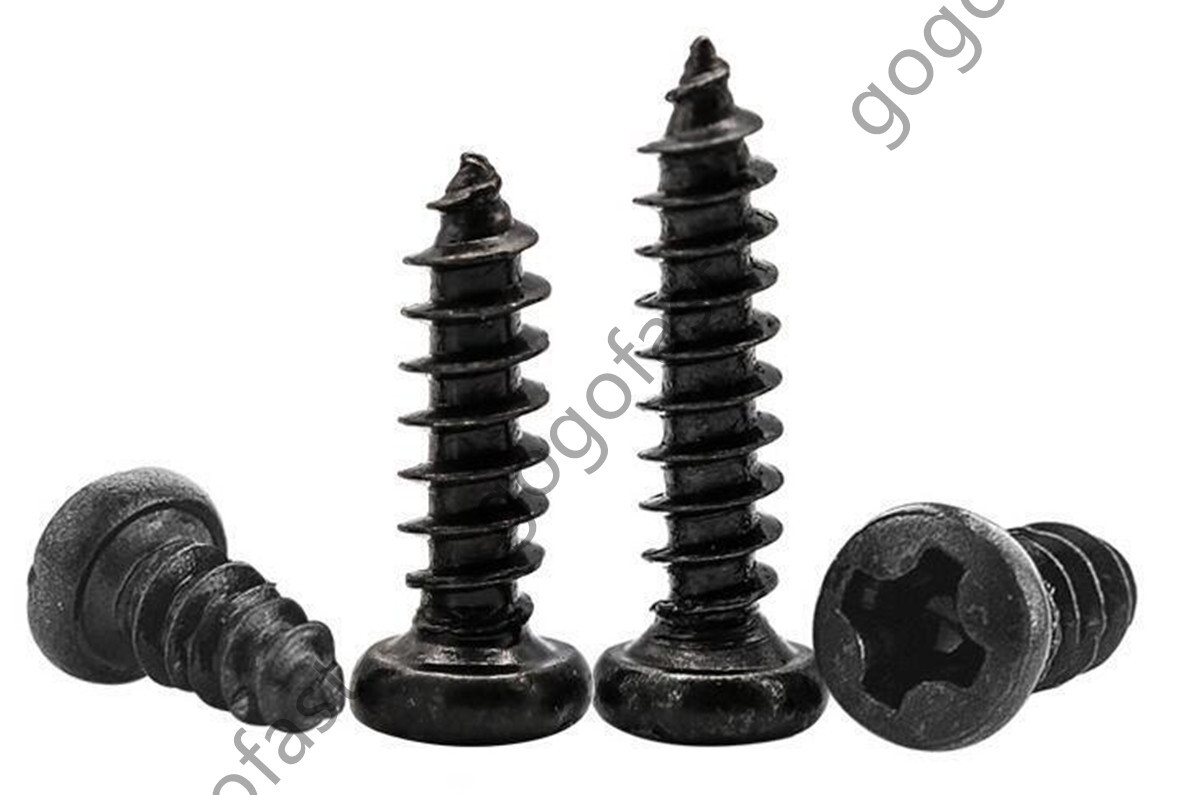 M3 M3.5 M4 Black Steel Phillips Cross Pan Head Self Tapping Screws