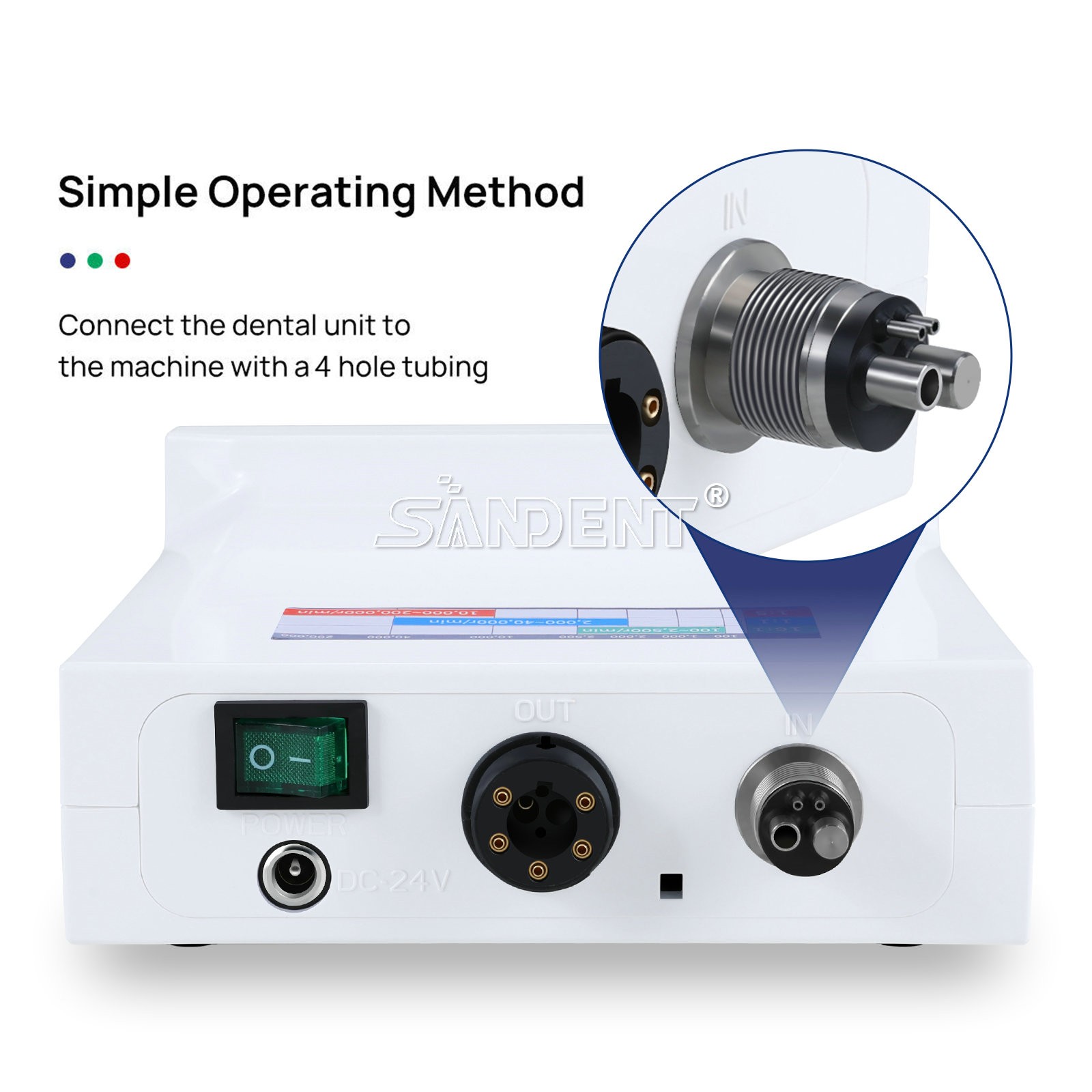 SANDENT Dental Brushless LED Electric Micro Motor 4 Holes 1:1/1:5/16:1 E-Type