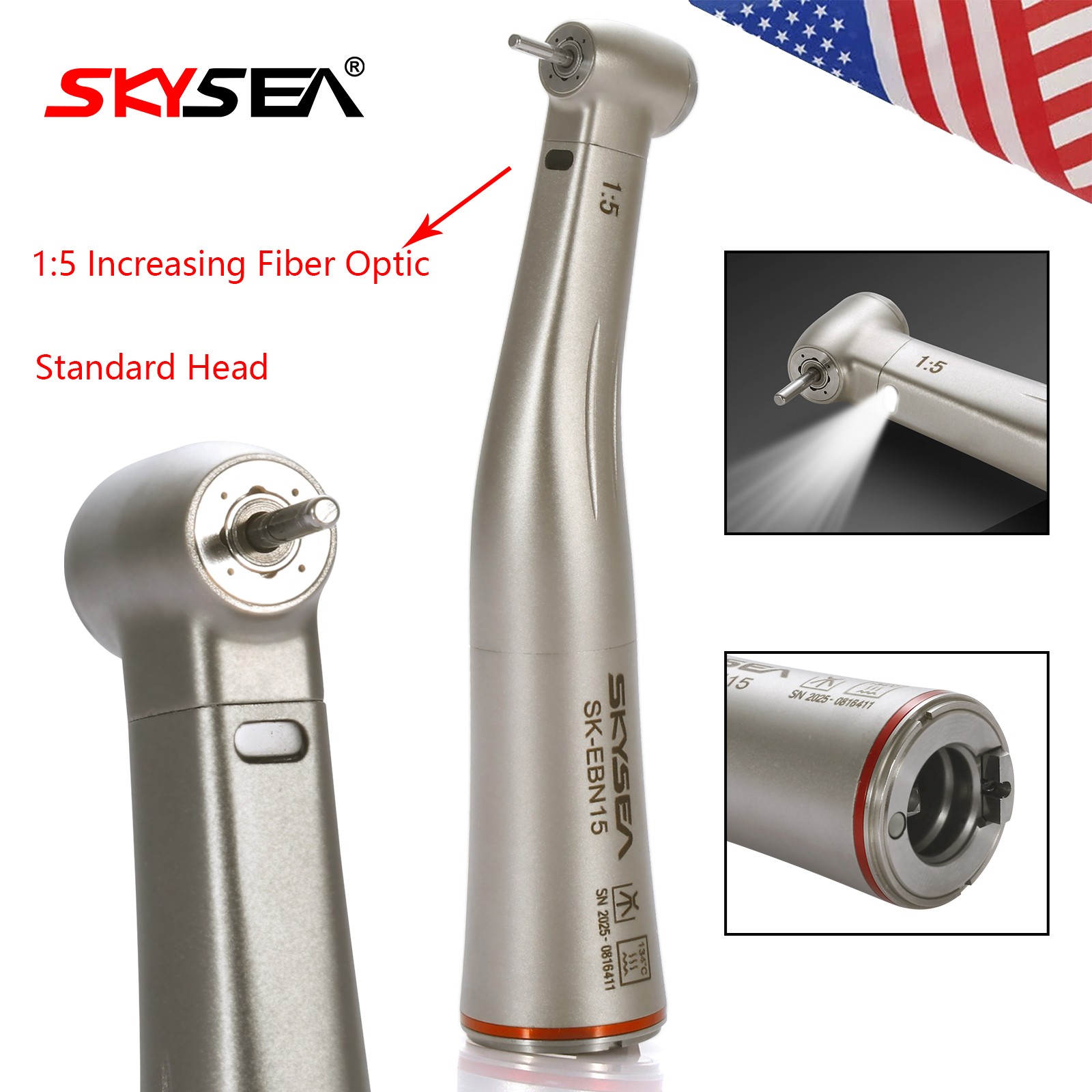 NSK Style Dental Slow Low Speed Handpiece E-type Air Motor Micromotor 4 Holes M4