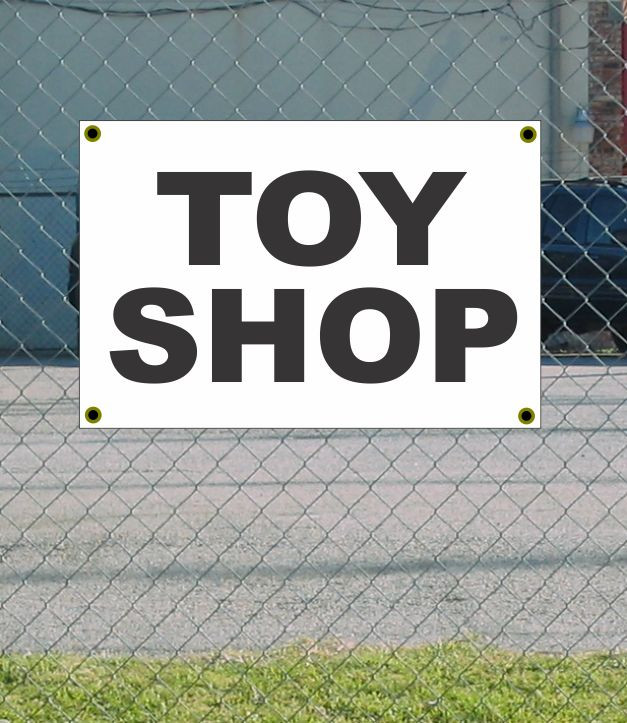 2×3 TOY SHOP Black & White Banner Sign NEW Discount Size & Price FREE SHIP