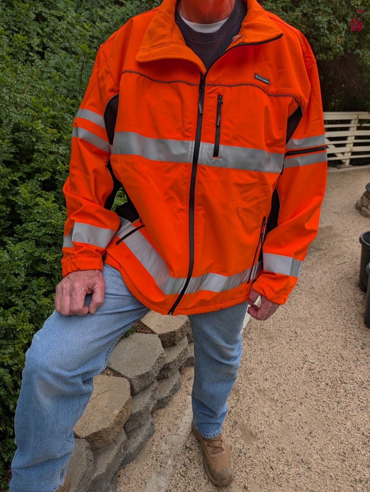 New Kishigo High Vis Safety Premium Black Series Trucker Jacket 4X Big & Tall
