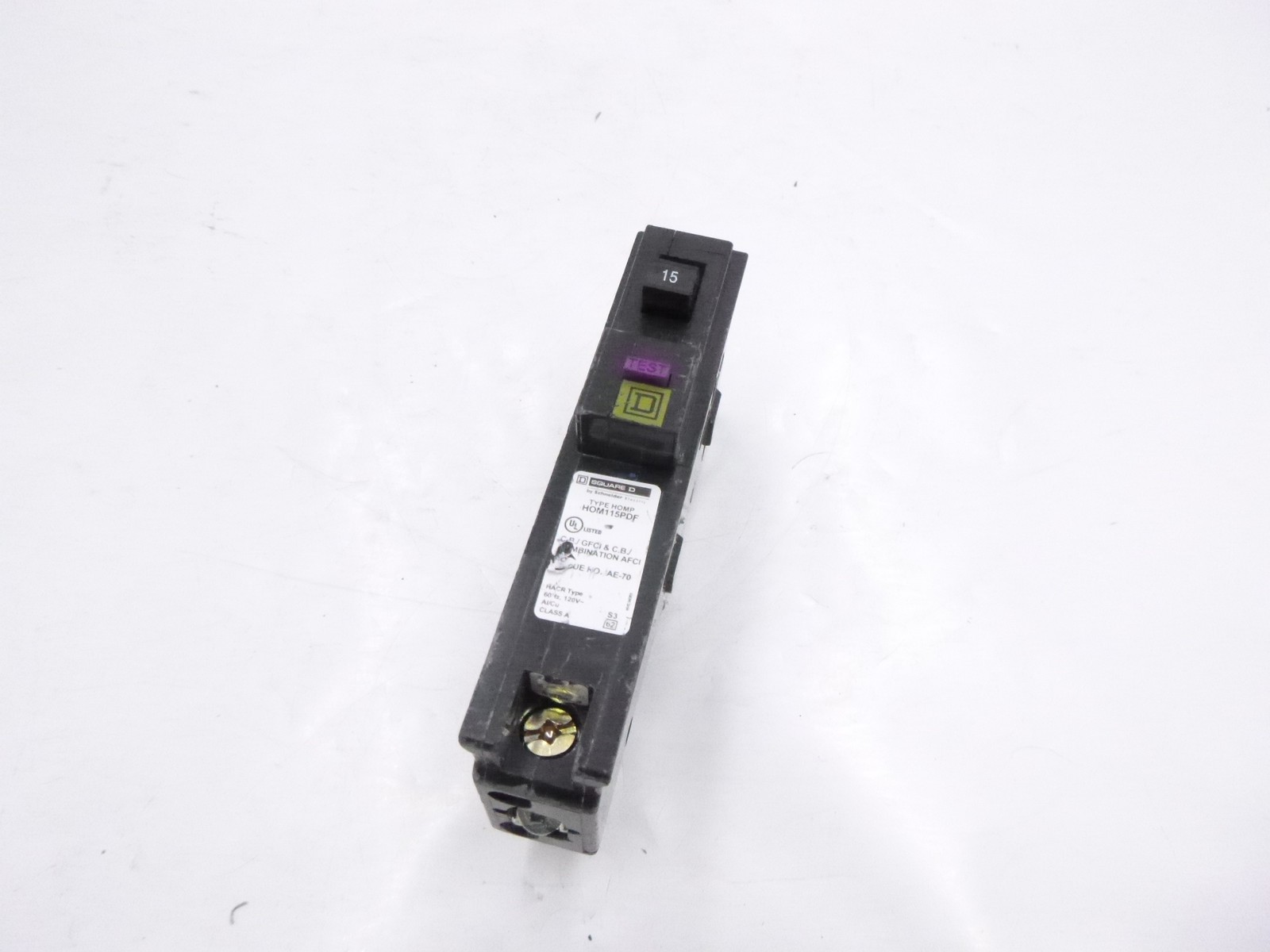 Square D HOM115PDF Homeline 15AMP 1 Pole Plug On Dual Function Circuit Breaker