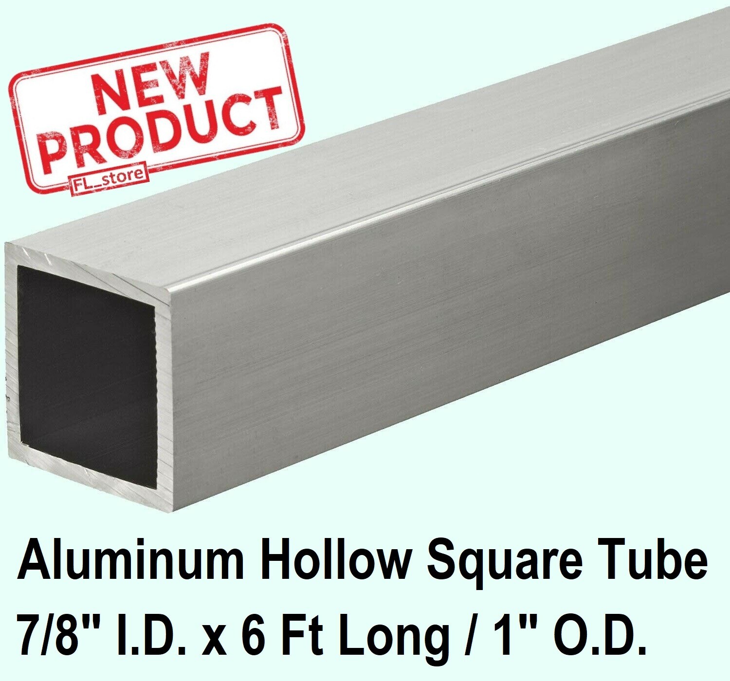 Aluminum Square Tube 7/8 In x 72 In Long 1/16″ Alloy 6063 Wall Tubing Stock NEW