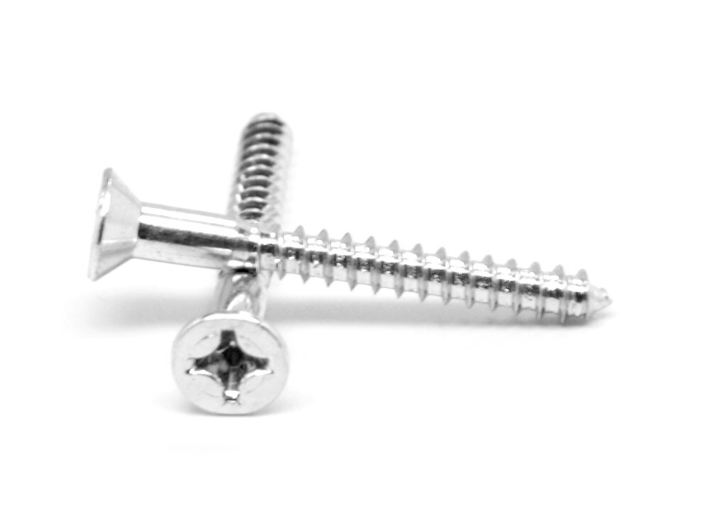 #10 x 3 1/2″ Wood Screw Phillips Flat Head Low Carbon Steel Zinc Plated