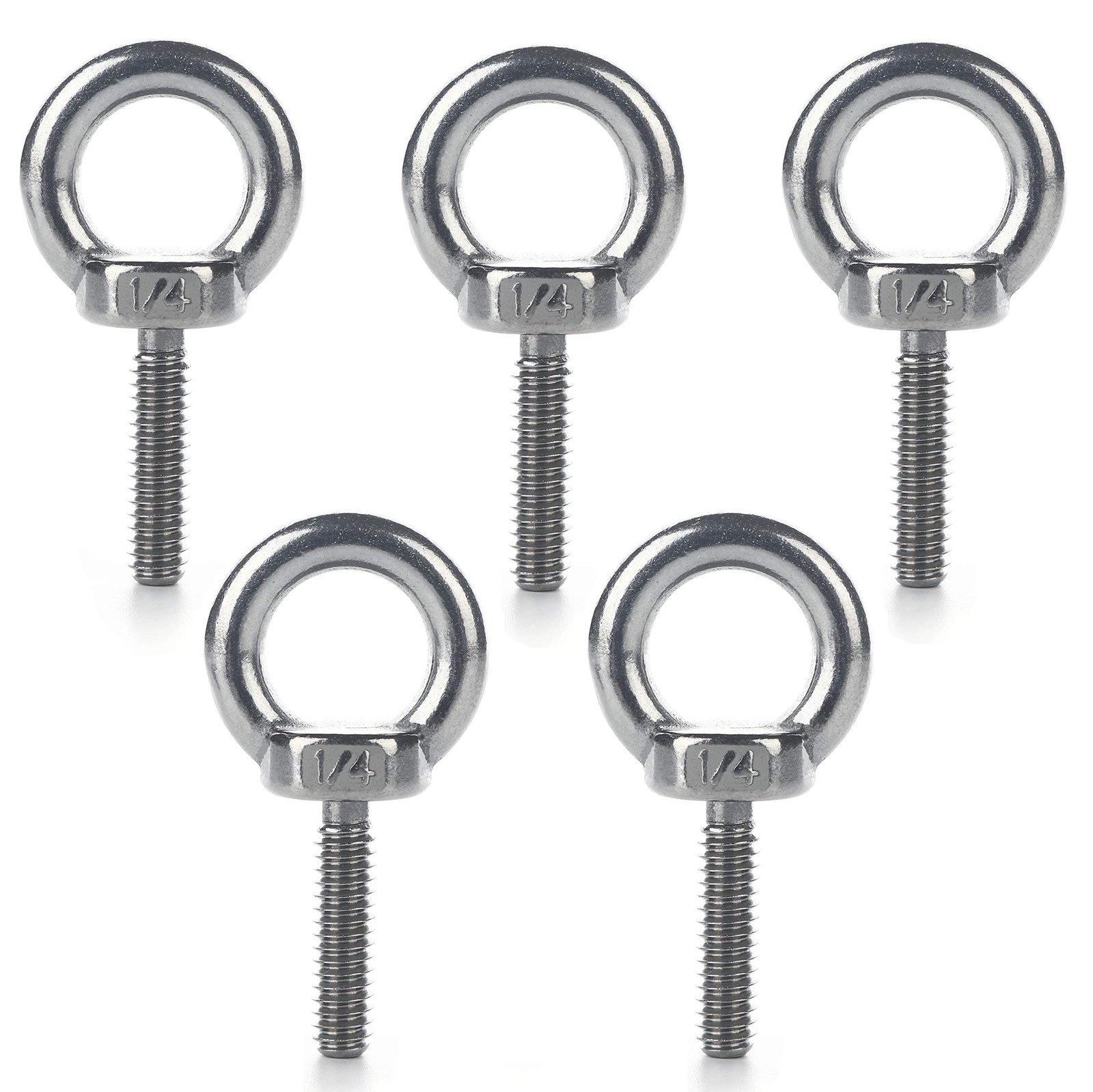 Eye Bolt 5 Pack 1/4 20 X 1 Marine Grade Stainless Steel Lifting Ring Threaded