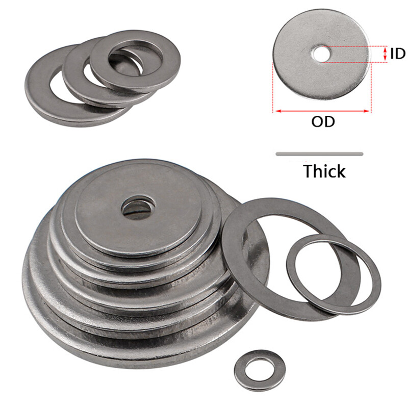 304 STAINLESS STEEL FLAT WASHERS ALL SIZE – CHOOSE ID * OD * THICKNESS