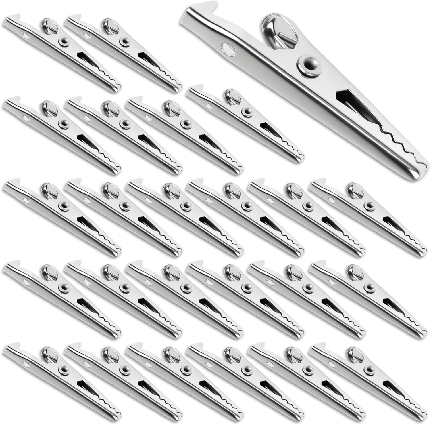 25 Pcs Metal Alligator Clip Spring Clamps, 35mm Small Metal Alligator Clips