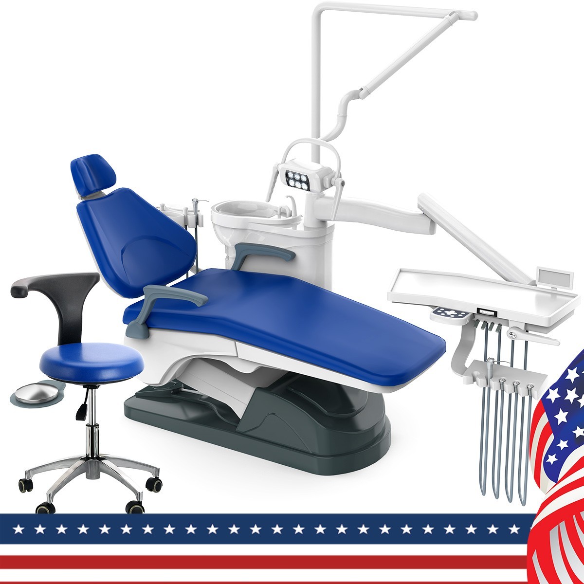 5x Dental Unit Chair DC Motor Computer Controlled + Stool Kit TJ2688-A1