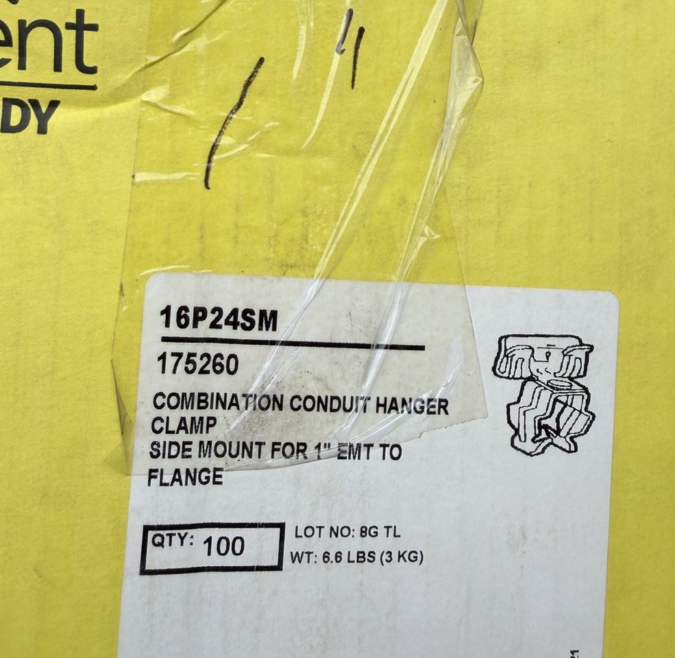 Box/100 Caddy 16P24SM Combination Conduit Hanger Clamp, NOB, Free Shipping