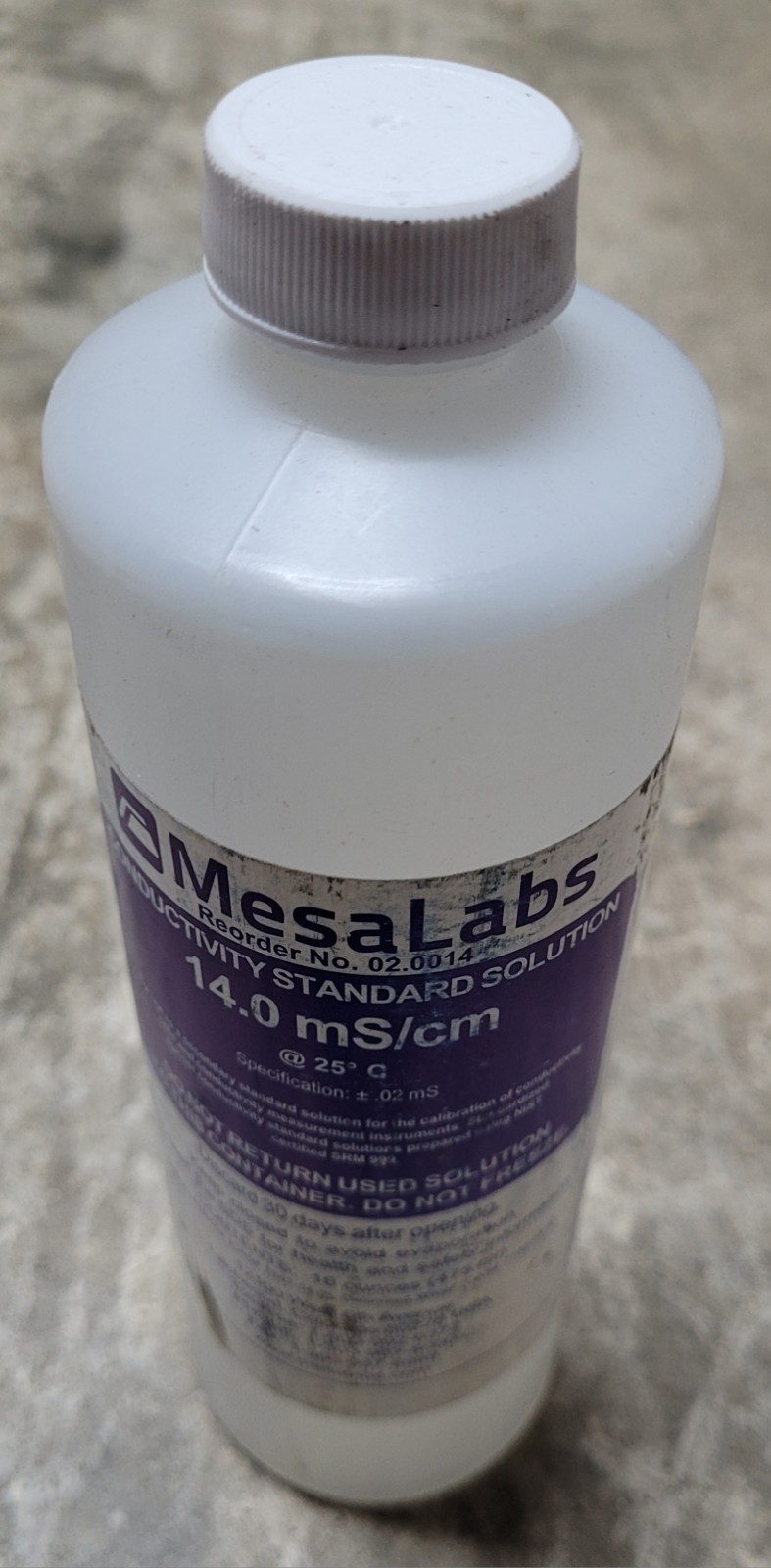 MesaLabs Conductivity Standard Solution 14.0mS/cm 16 oz Expires 2027