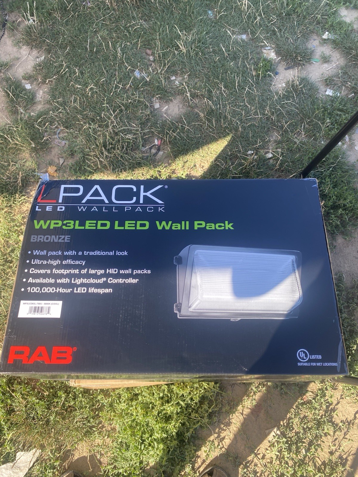 RAB WP3LED LPack LED Wall-Pack WP3LED75L-750U-5000K Bronze Wall Mount NEW