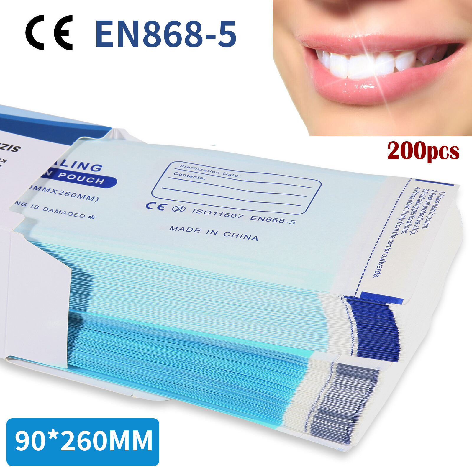 Self Sterilization Pouches Pouch Autoclave, Sterilizer Bags Dental Tattoo Nail