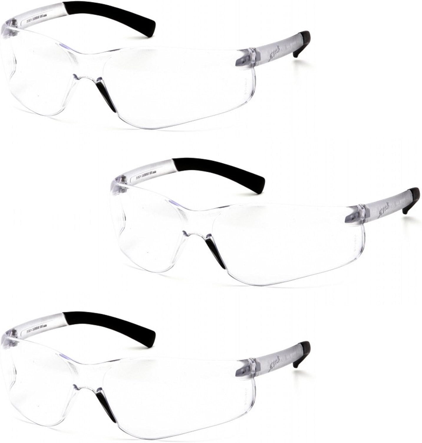 Ztek Bifocal Reader Safety Glasses with Clear Lens S2510R20 (3 Pair) (+2.0 Lens)