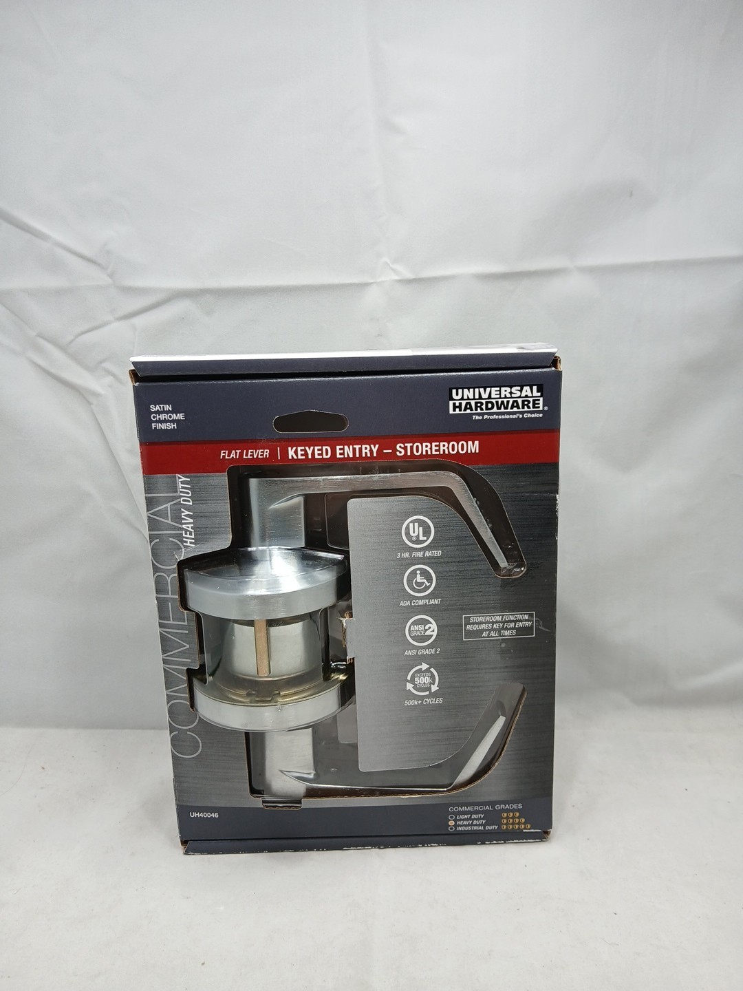 Universal Hardware Commercial Lock Satin Chrome Grade 2 ADA UL 3-Hour Fire Rated