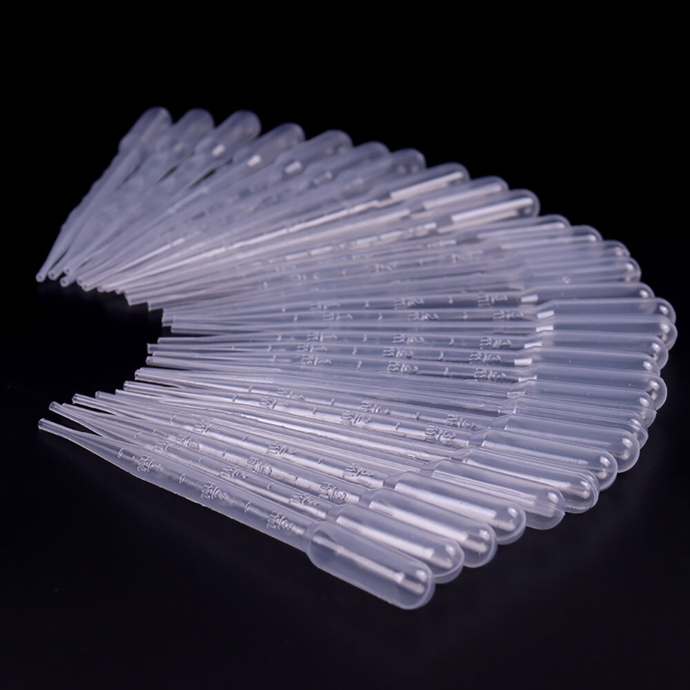 200pcs 3ml Disposable Plastic Eye Dropper Set Transfer Lab Graduated Pipettes