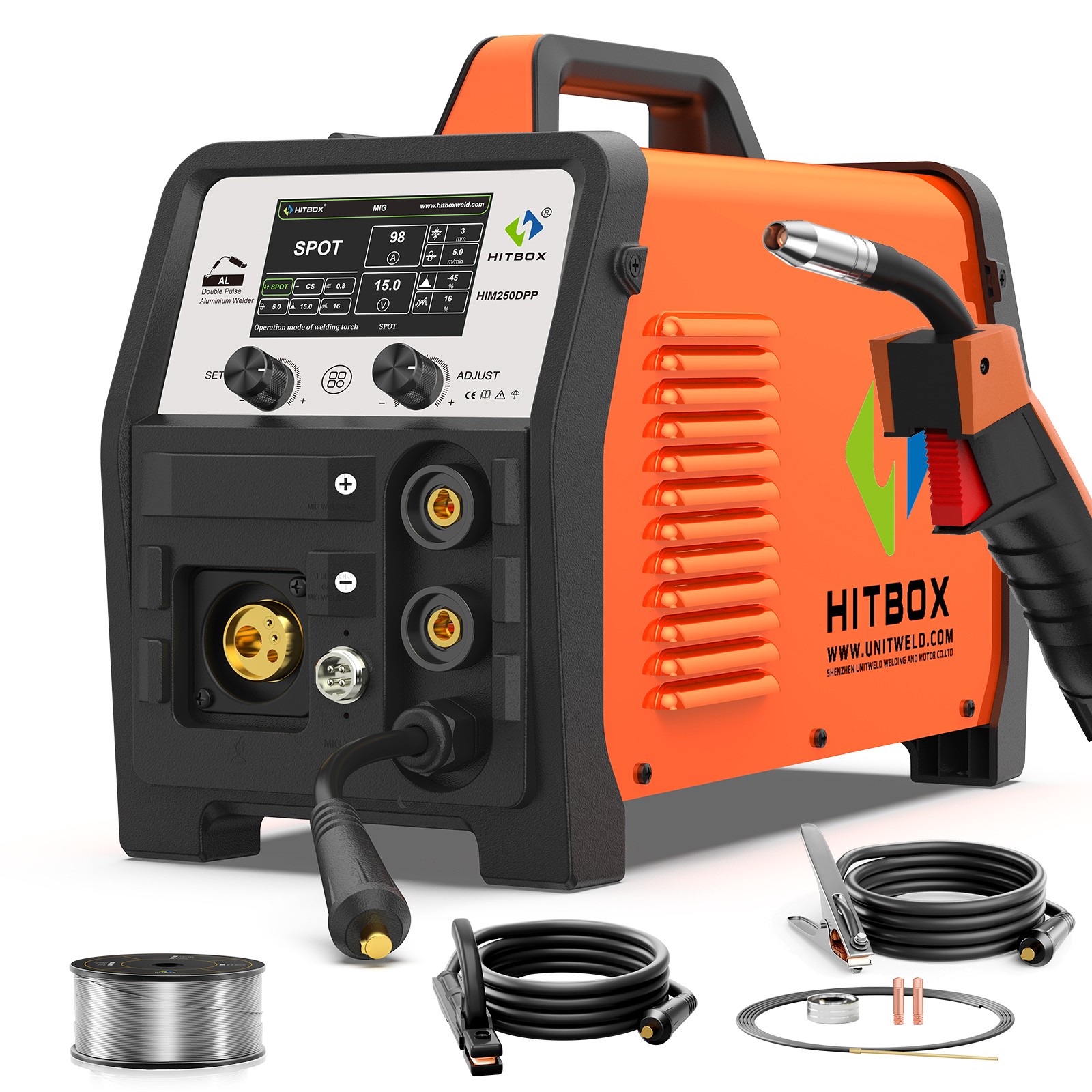 HITBOX 200APro Double Pulse MIG Welder 3IN1 Aluminum MIG TIG MMA Welding Machine