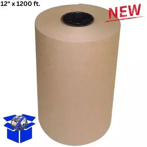 12″ x 1200 Feet Brown Kraft Paper 30 lb Basis Weight Roll Packaging Shipping NEW