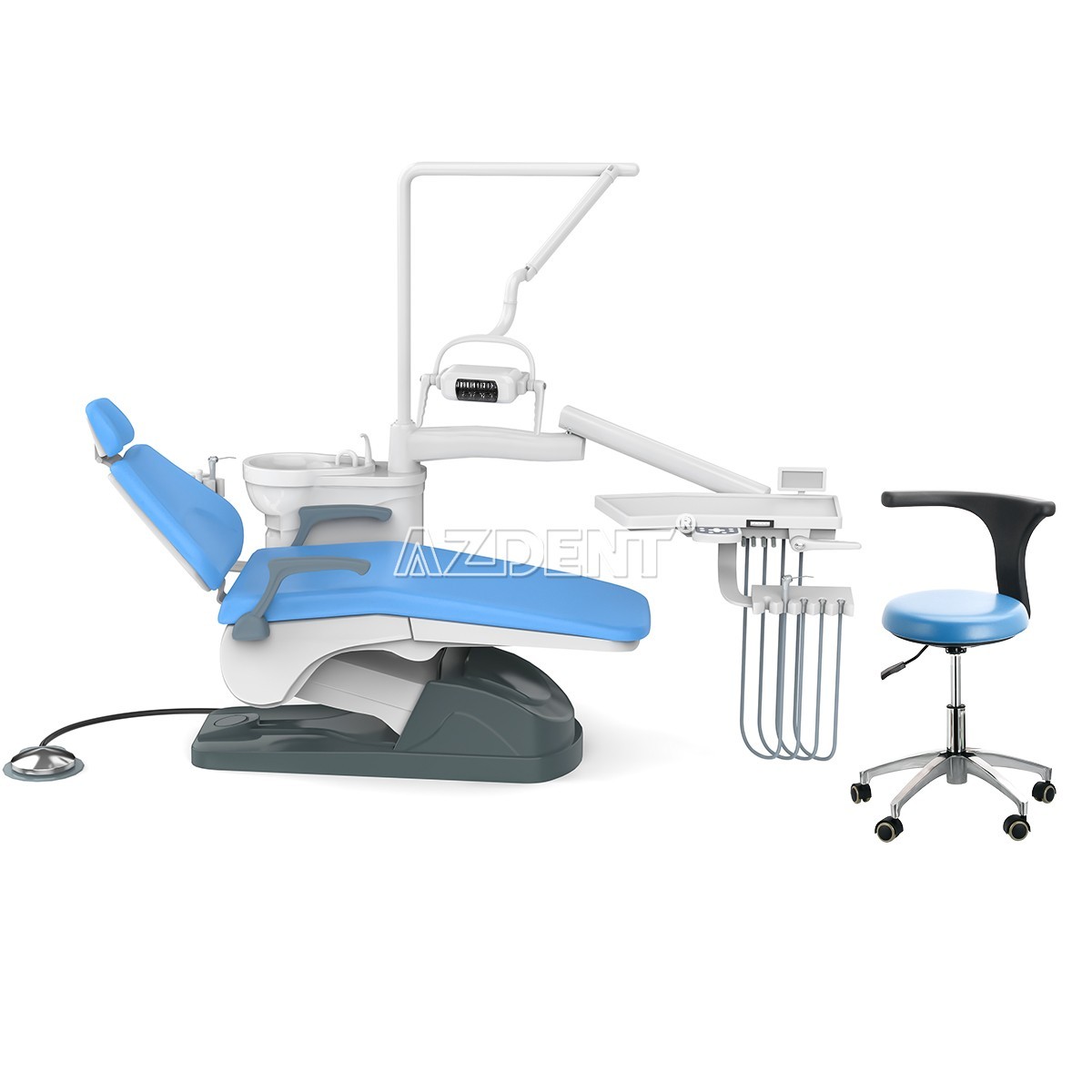 FDA Dental Unit Chair Computer Controlled DC Motor PU Leather +Dentist Stool