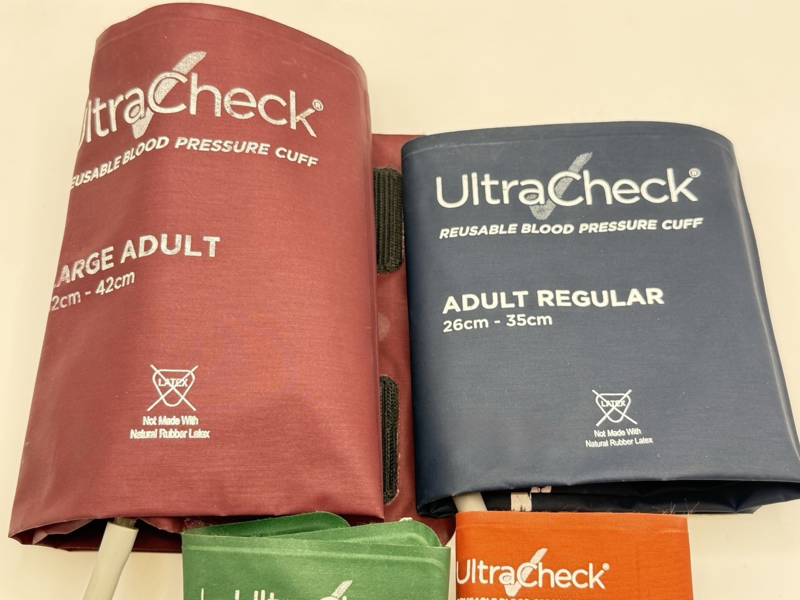 (4-pk) Ultra Check Reusable Blood Pressure Cuff – Adult, Large, Child & Infant