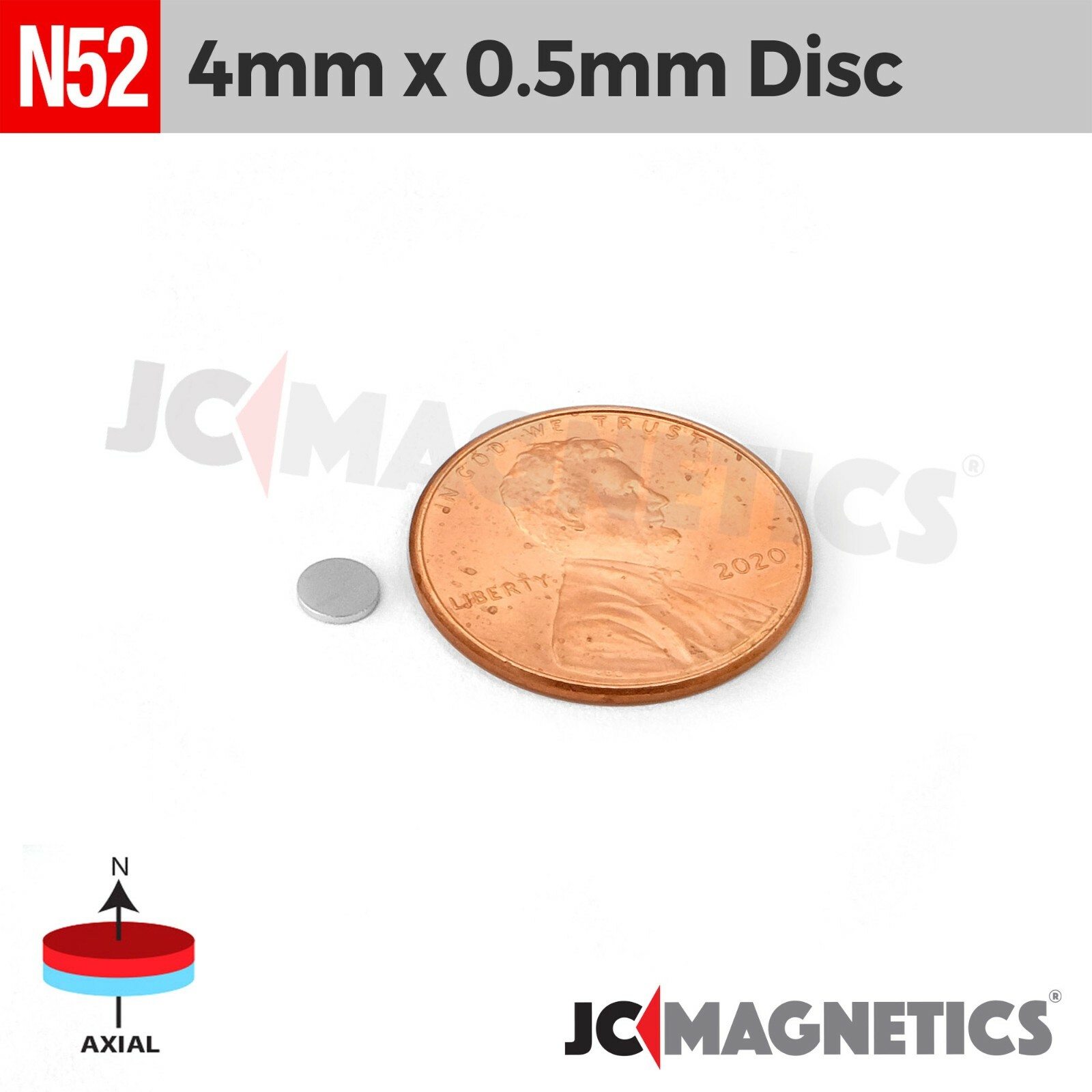4mm x 0.5mm 5/32″x1/64″ N52 Rare Earth Neodymium Small Thin Magnet Disc 4×0.5mm