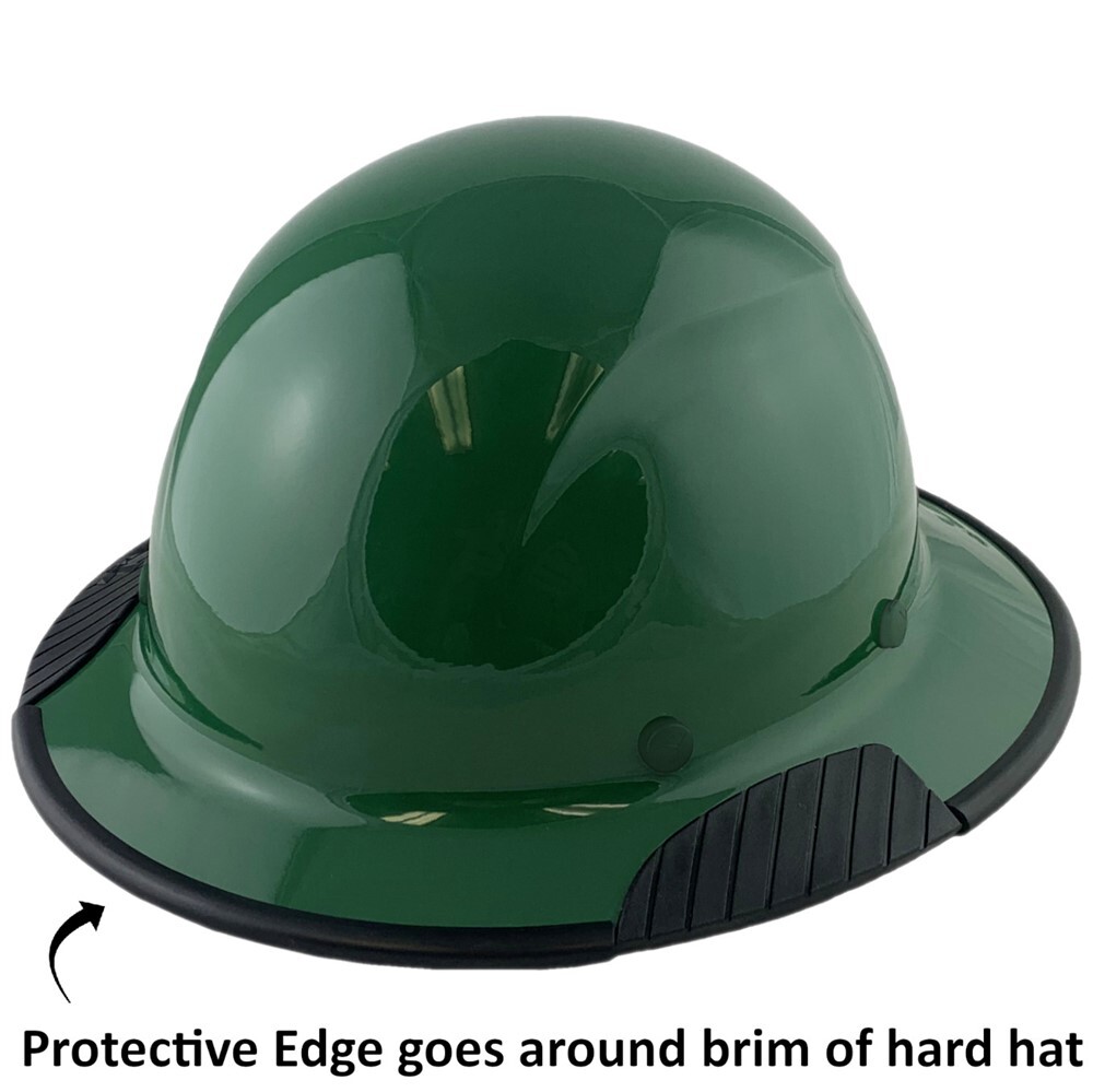DAX Fiberglass Composite Lift Safety Full Brim Hard Hat – Dark Green