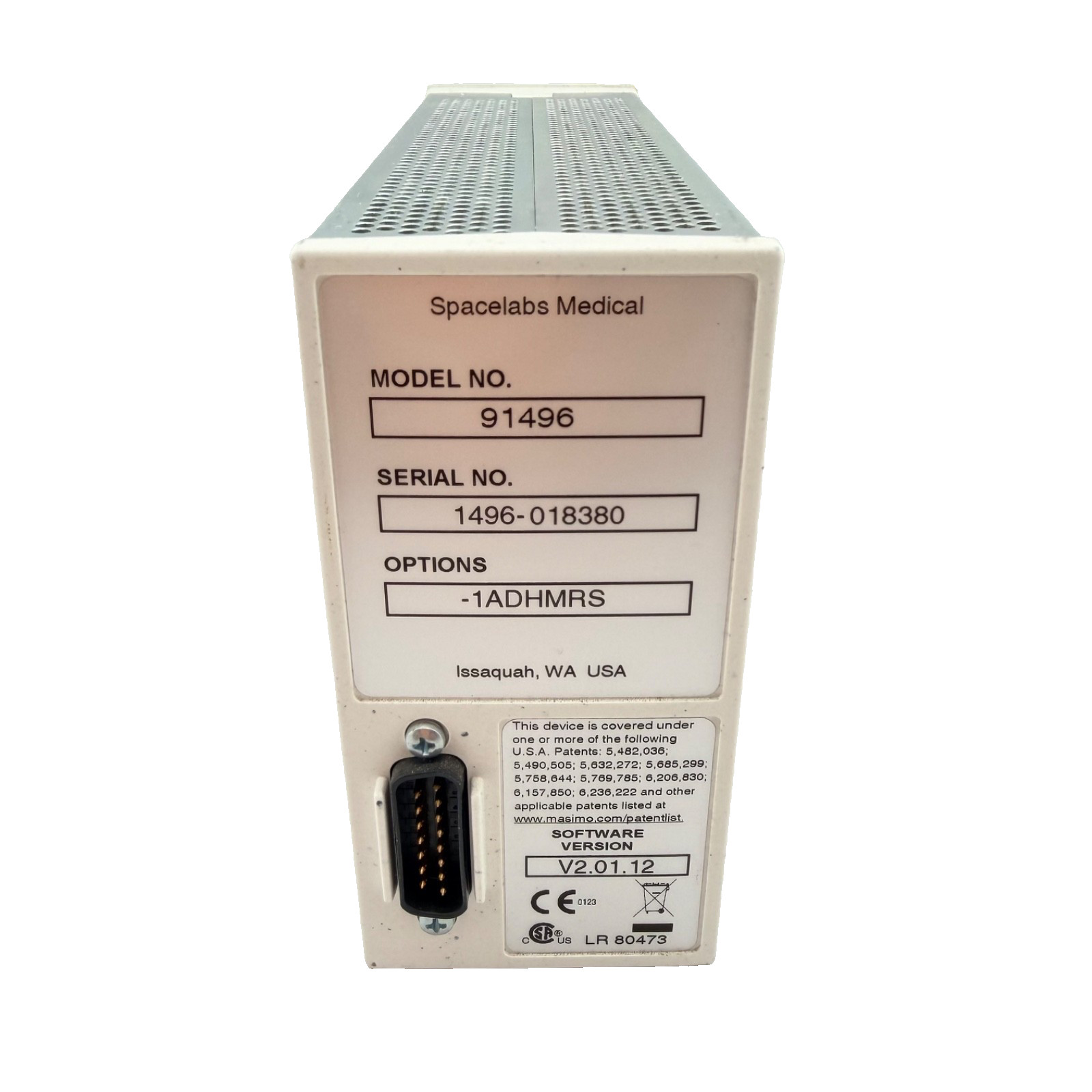 Spacelabs Medical 91496 1ADHMRS Patient Data Module TESTED (C)