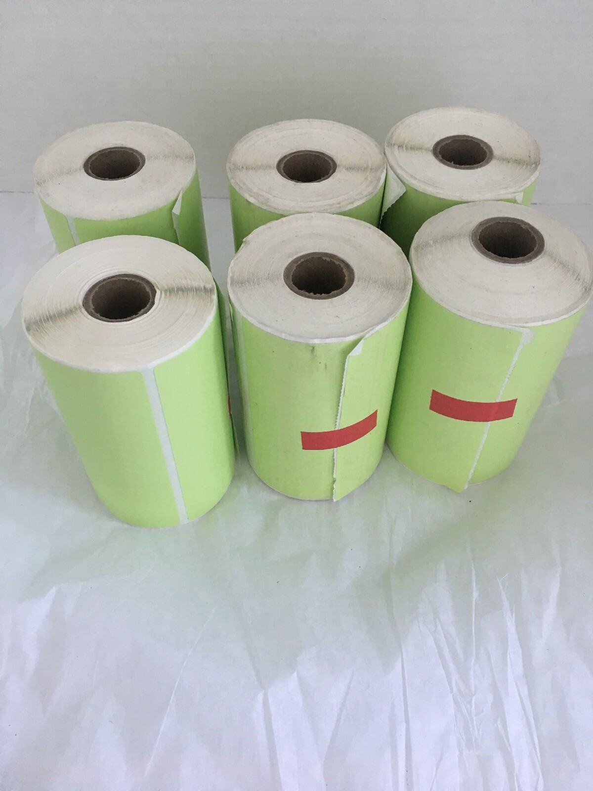 Lot Of 6 Labels Rolls New Color Green