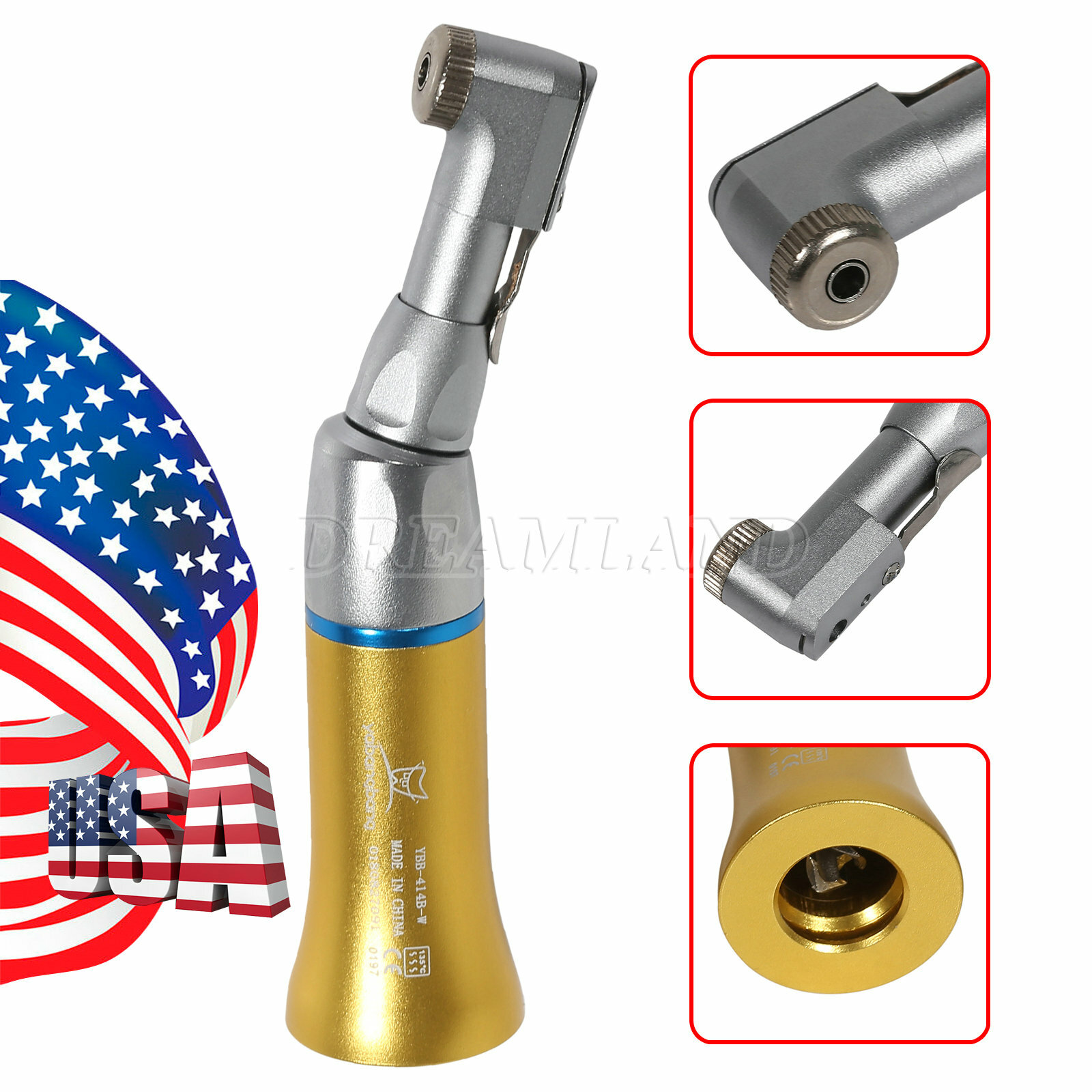 USA Dental Low Slow Speed Contra Angle Handpiece Latch Contra-angle For NSK Gold
