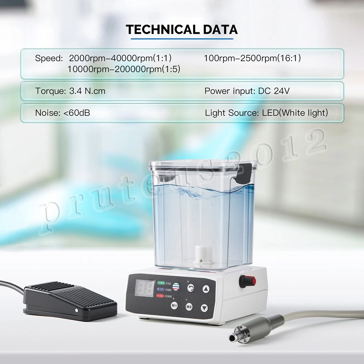 Dental Brushless LED Electric Micro Motor &Water Fit 1:5/1:1/16:1 for Practice