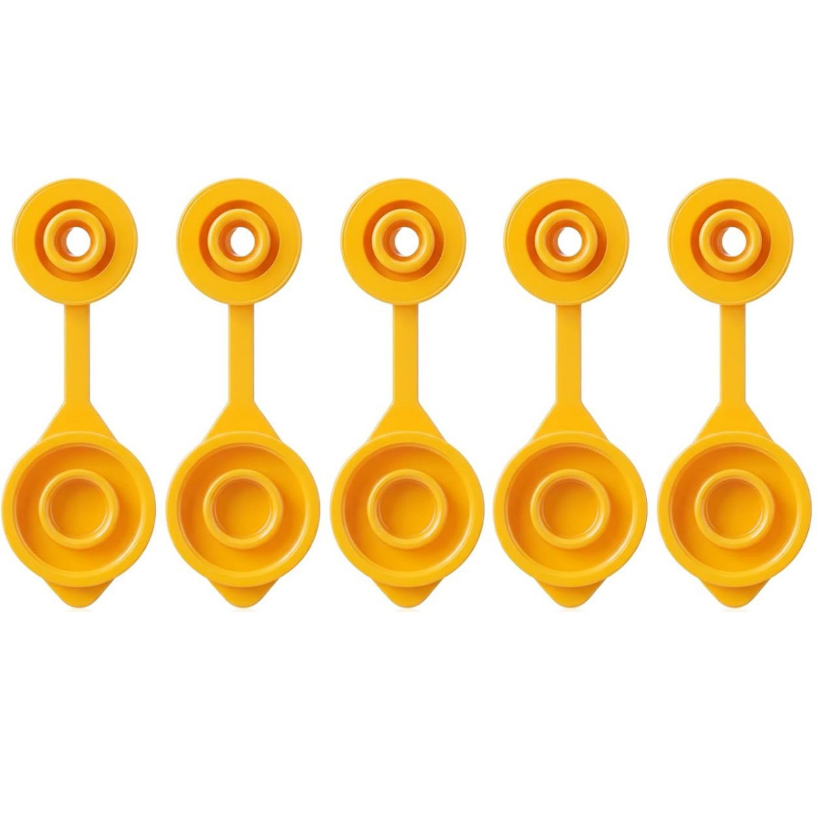 5 Pack Yellow Fuel Gas Can Vent Caps With Protective Cover For Leak-Proof Seal
