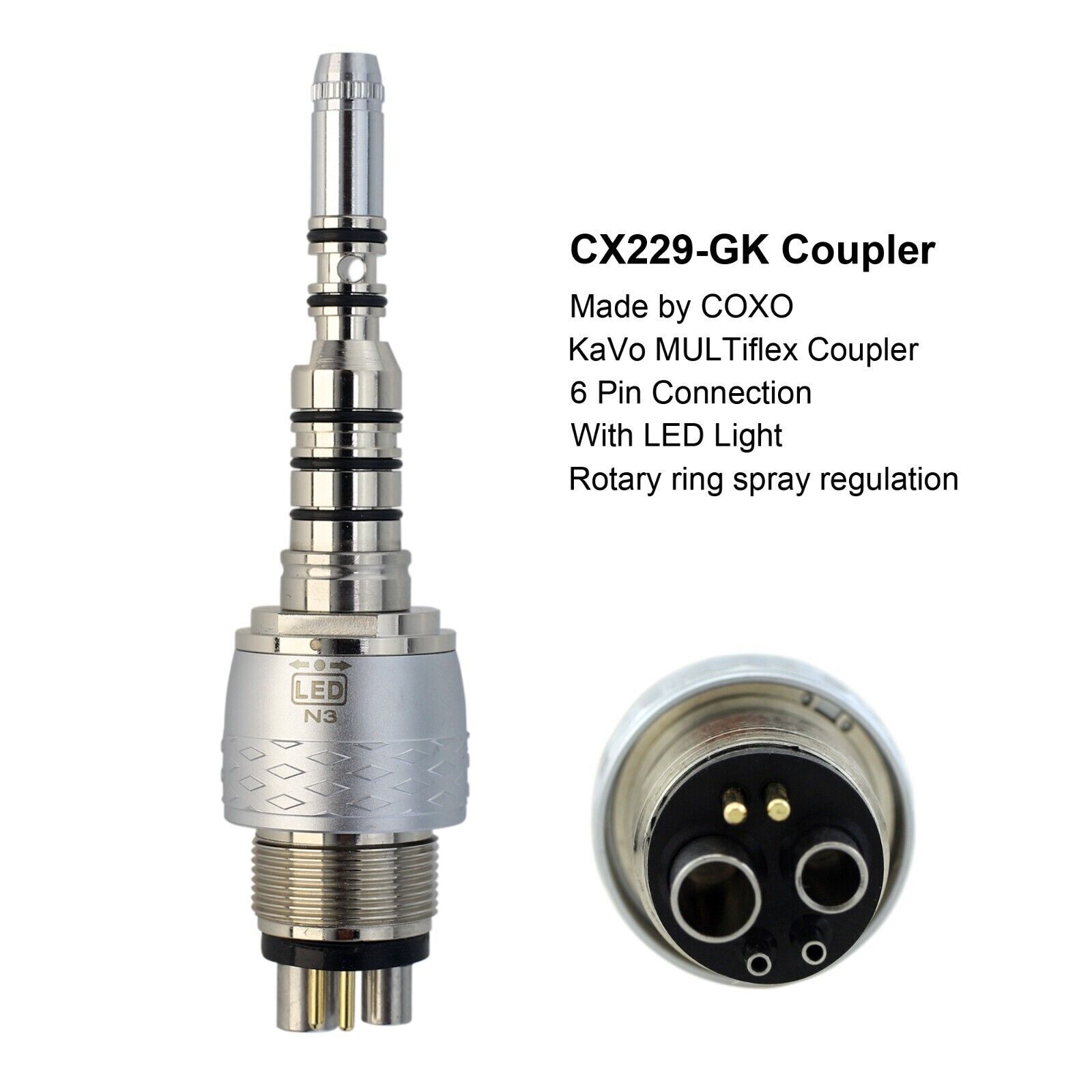 COXO Dental Handpiece Fiber Optic High Speed Turbine KaVo NSK Coupler 4 6 Hole